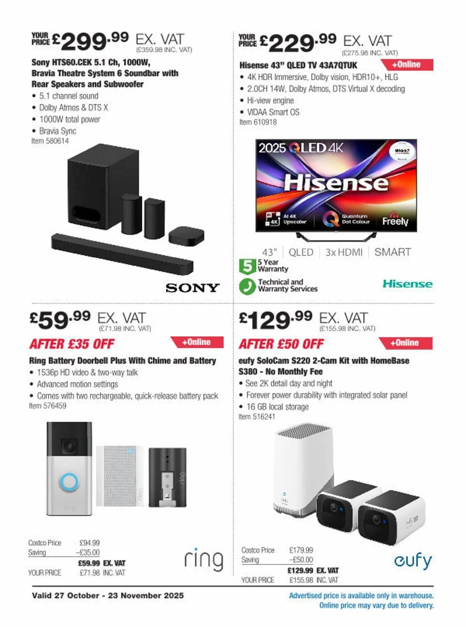 Costco leaflet from 27 October to 23 November 2025 - Catalogue Page 3