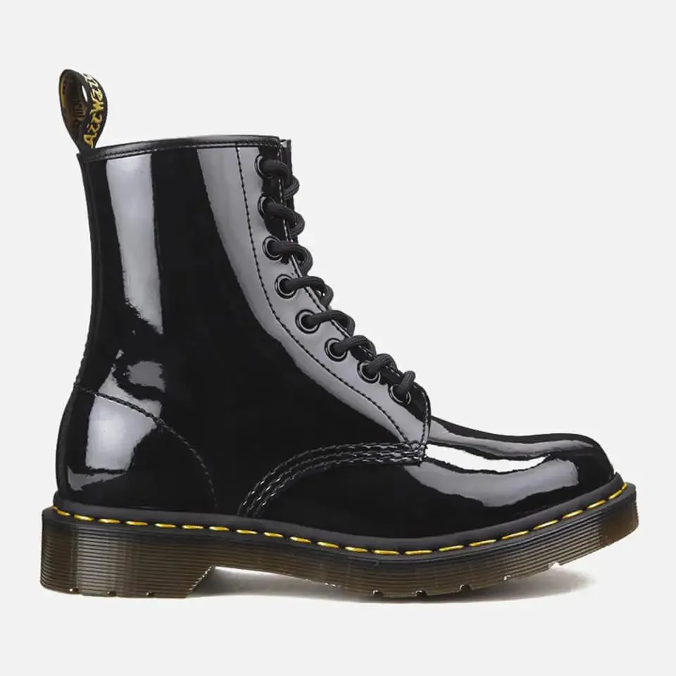 Dr. Martens Women's 1460 Patent Lamper 8-Eye Boots - Black