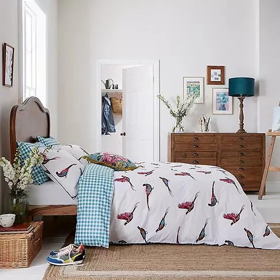 Joules Patterdale Pheasants 100% Cotton 180 Thread Count Duvet Cover Set
