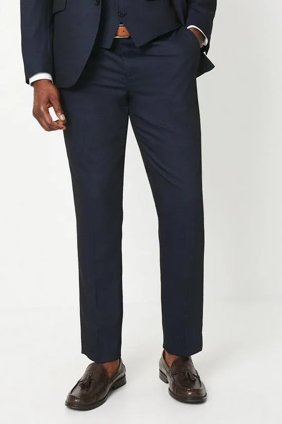 1904 Navy Wool Blend Slim Fit Suit Trouser