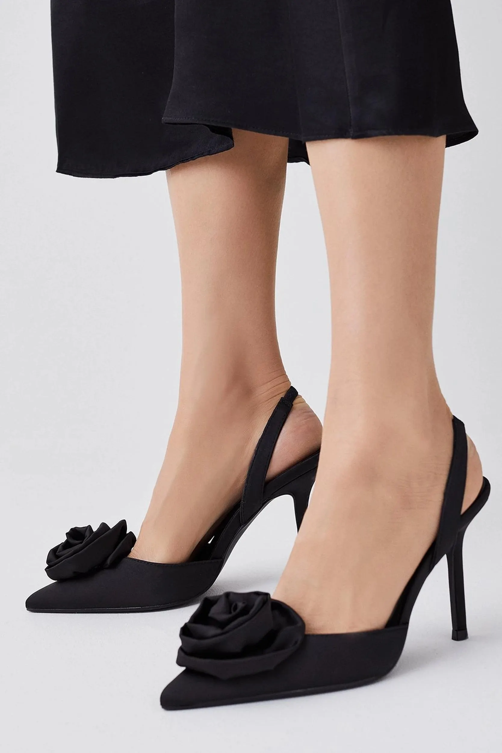 Flower Detail Court Slingback Heel