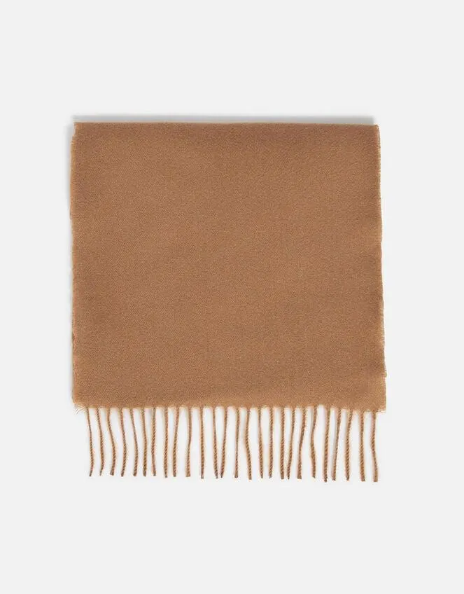 Plain Tassel Scarf Camel