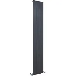 Kudox AluLite Flat 1800mm x 280mm 2337BTU Black Vertical Designer Radiator