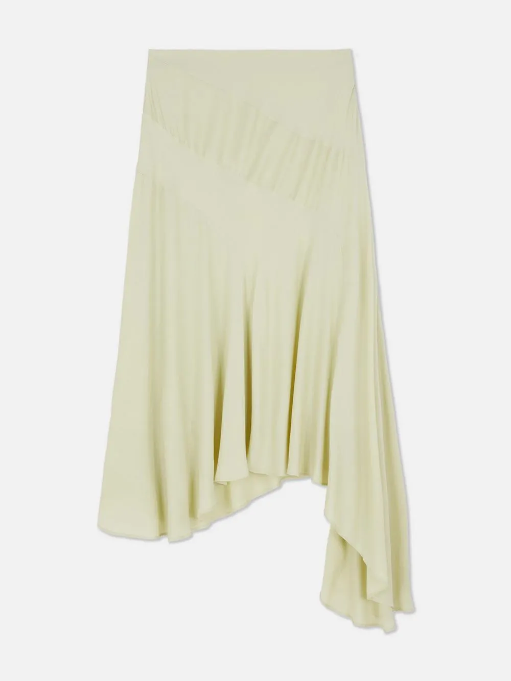 Drape Asymmetric Midi Skirt