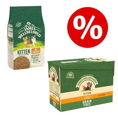 1.5kg James Wellbeloved Dry Cat Food + 12x85g Wet Cat Food Bundle Price! *