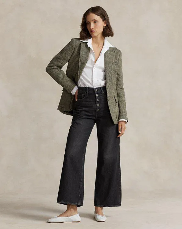 High-Rise Wide-Leg Crop Jean