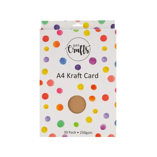 1893 Crafts A4 Kraft Card 30 Pack