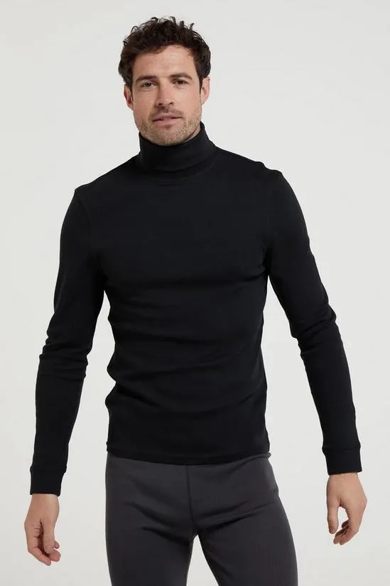 Cotton Roll Neck Base Layer Thermal Top 100% Cotton Ski