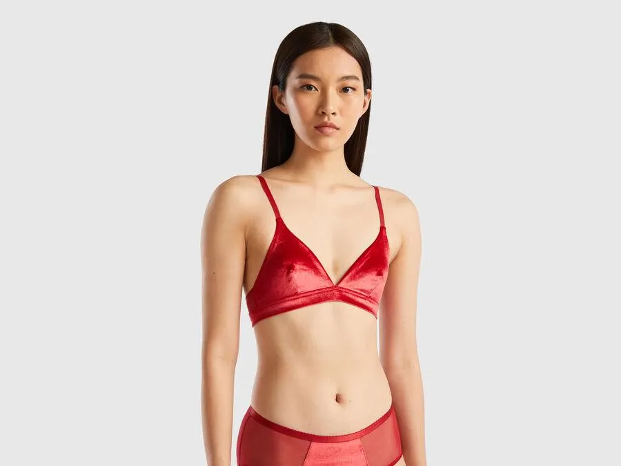Velour triangle bra