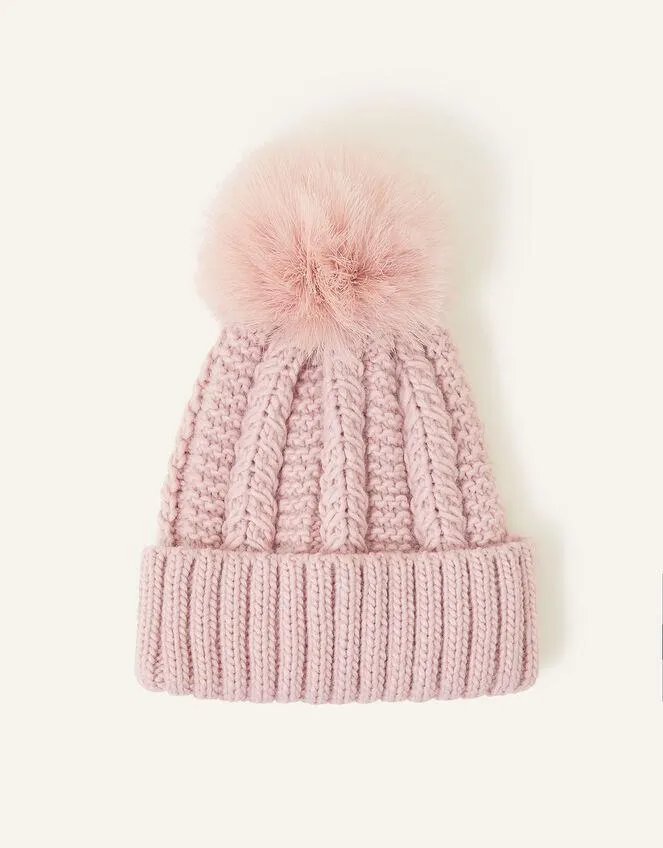 Chunky Knit Pom-Pom Beanie