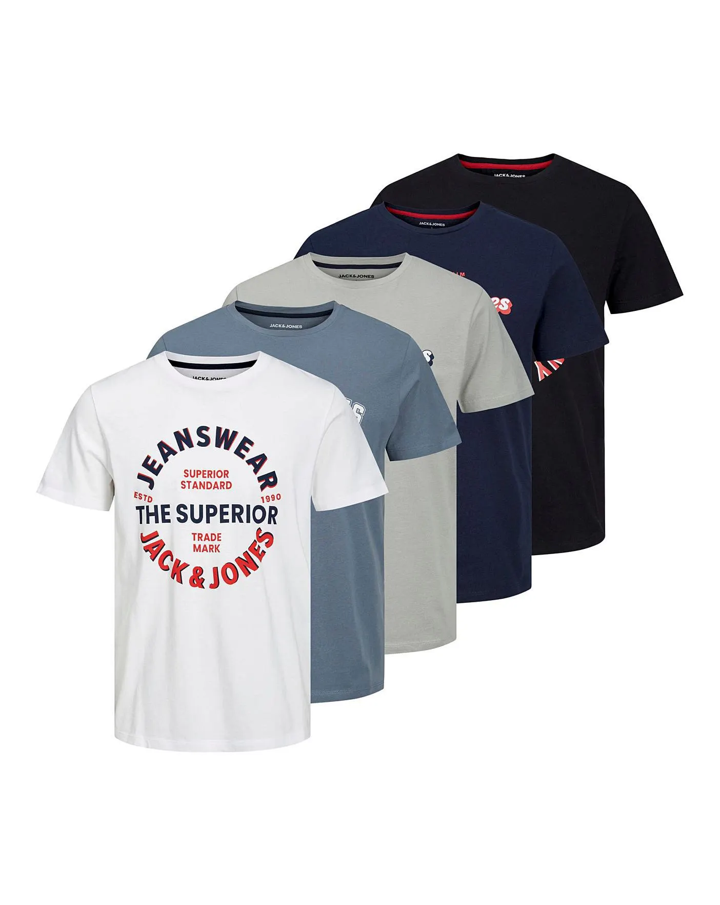 Jack & Jones Andy Large Logo 5 Pack T-shirt