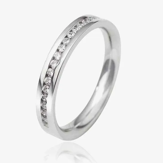 Platinum 2.5mm Channel Set Diamond Flat Court Wedding Ring WGH2/2.5R125PlaT HSI