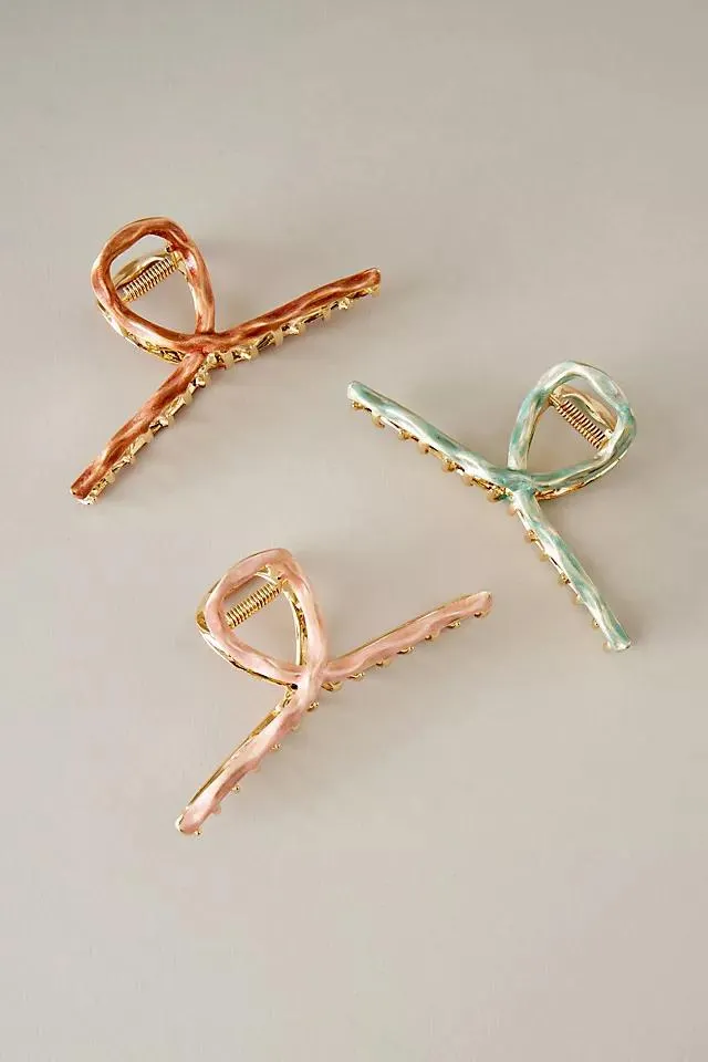 Mixed Shimmer Metal Hair Claw Clips, Set of 3