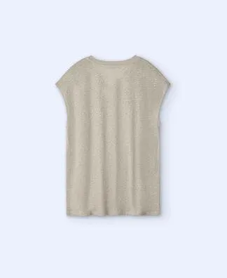 Sleeveless linen T-shirt