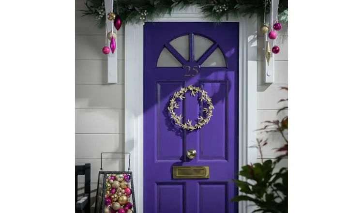 Habitat Gold Metal Floral Christmas Wreath