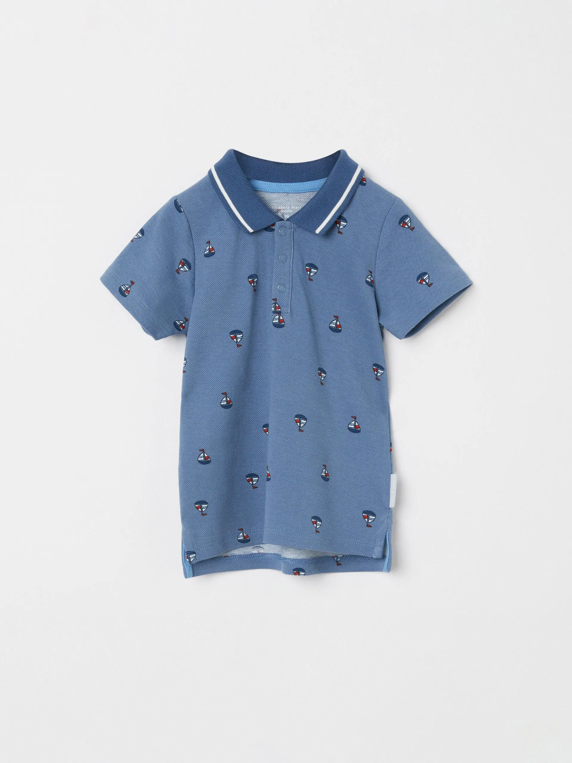 Sailboat Print Baby Polo