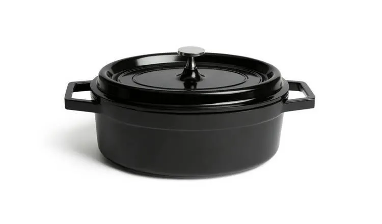 Habitat 3.6 Litre Cast Aluminium Casserole Dish - Black