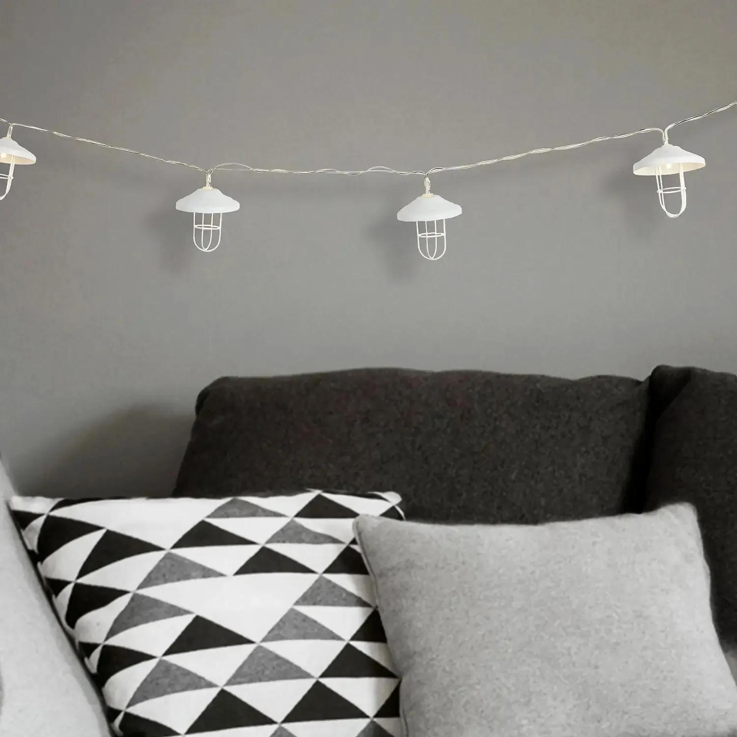 White Lantern Battery String Lights