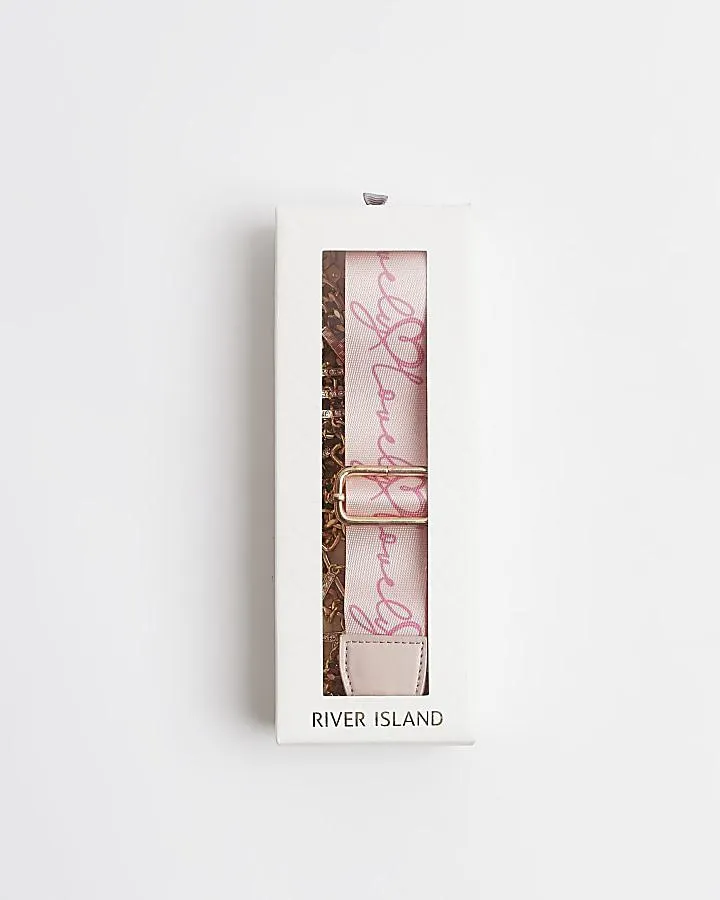 Girls pink diamante chain strap gift set