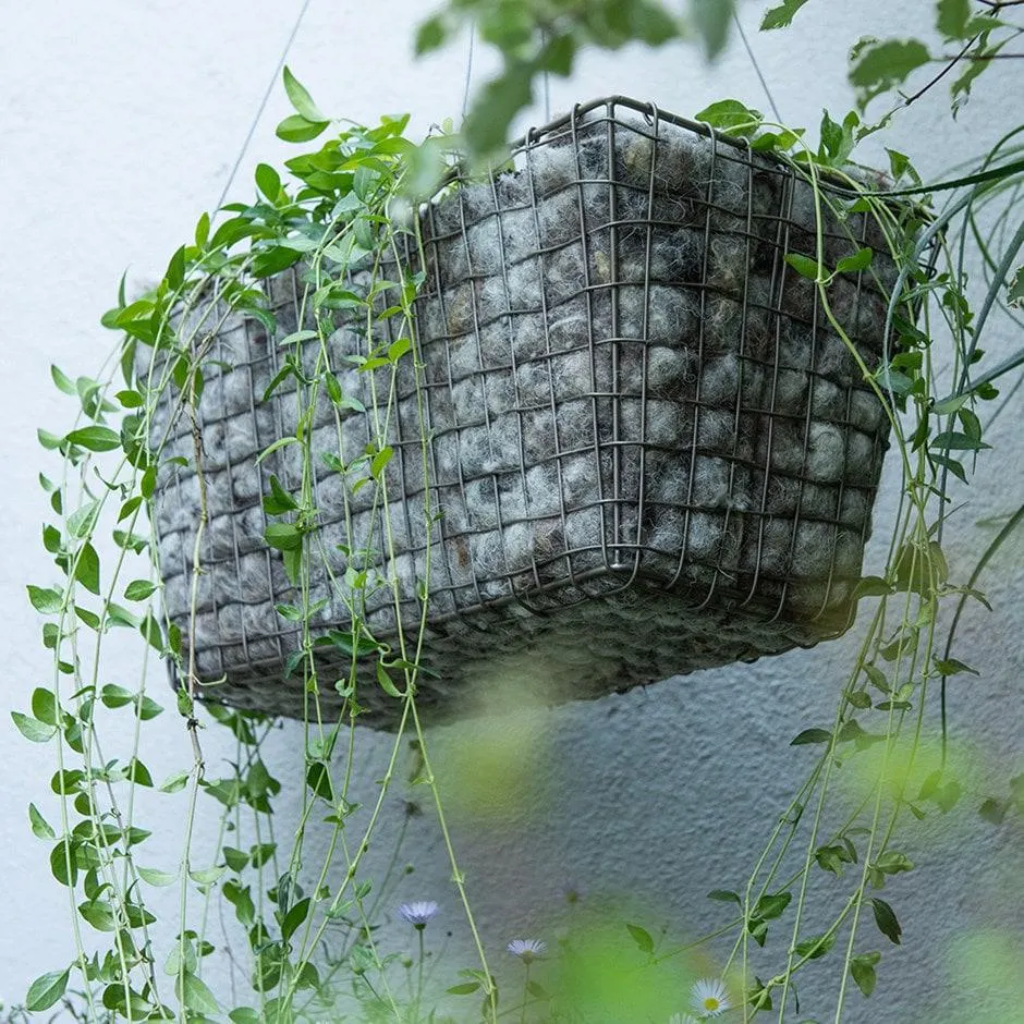 Wool hanging basket liners - set of 2