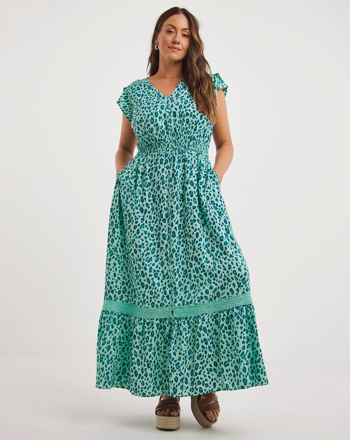 Joe Browns Leopard Print Lace Maxi Dress