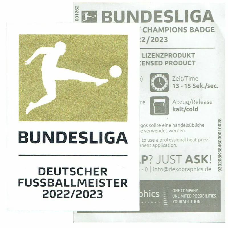 23-24 Bundesliga Champions Patches (22-23 Winners)