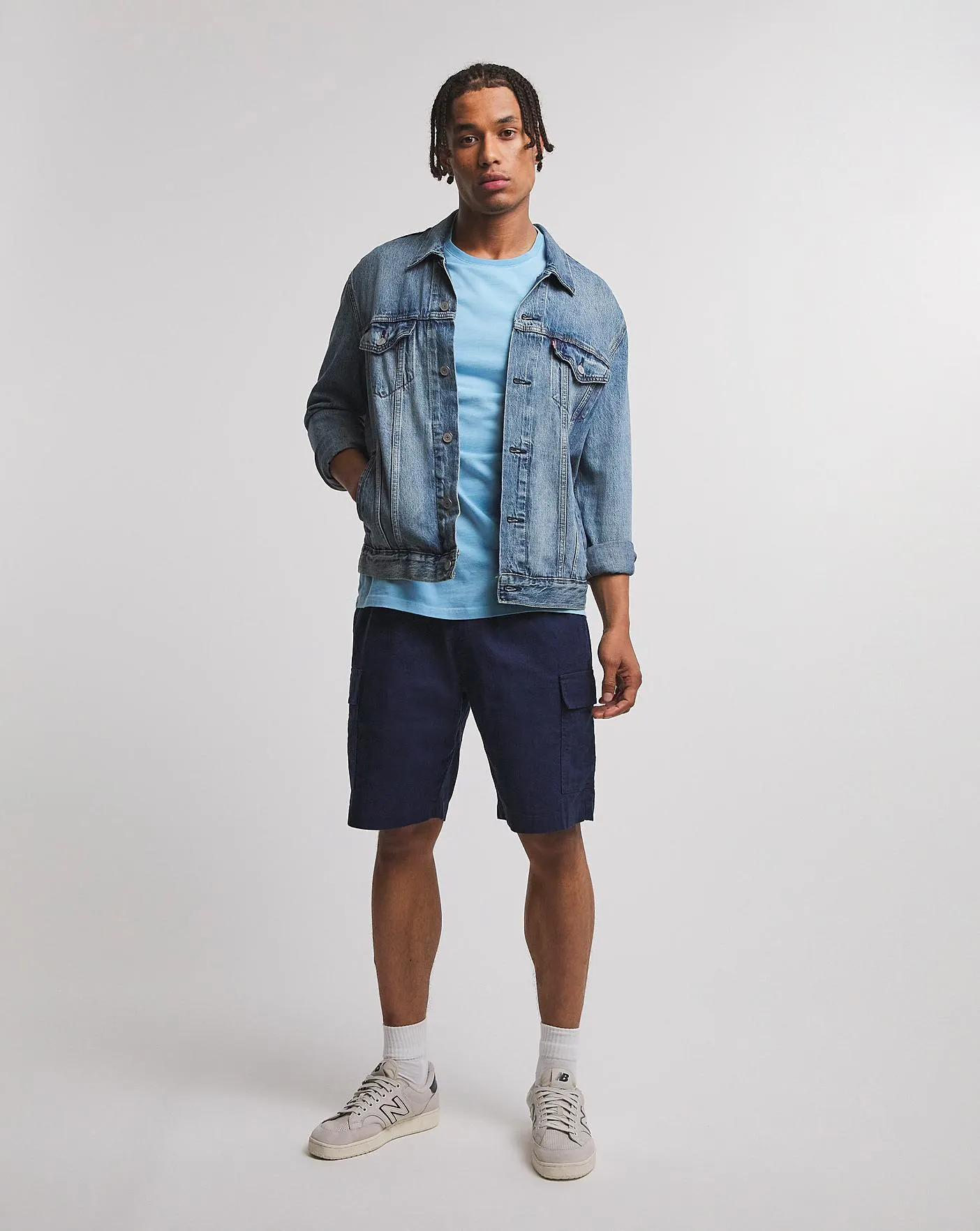 Linen Mix Elasticated Cargo Short