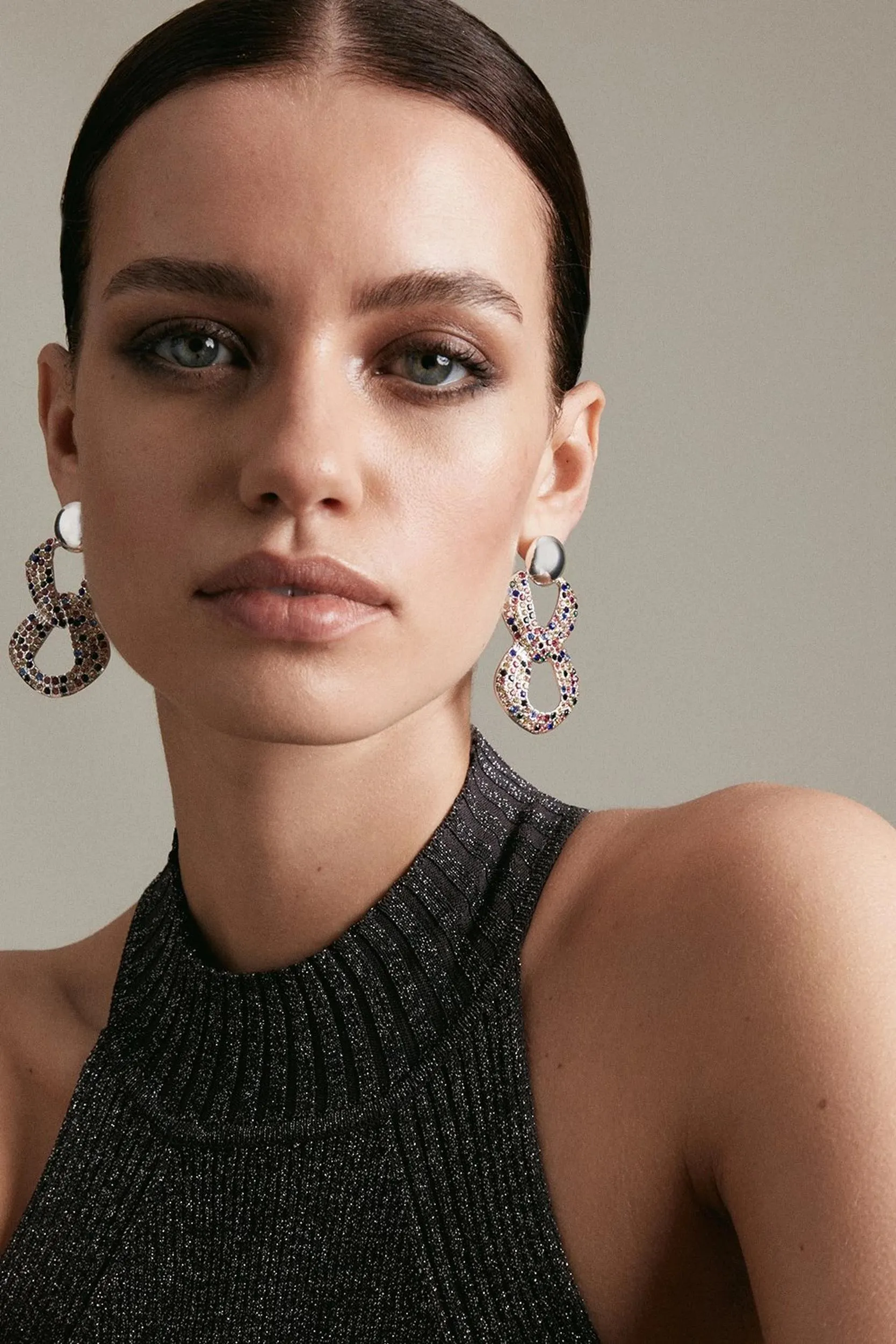 Diamante Statement Drop Earrings