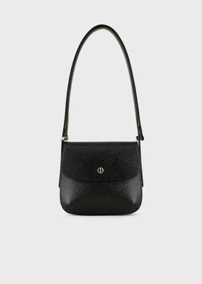 Small la Prima pebble-print patent leather bag