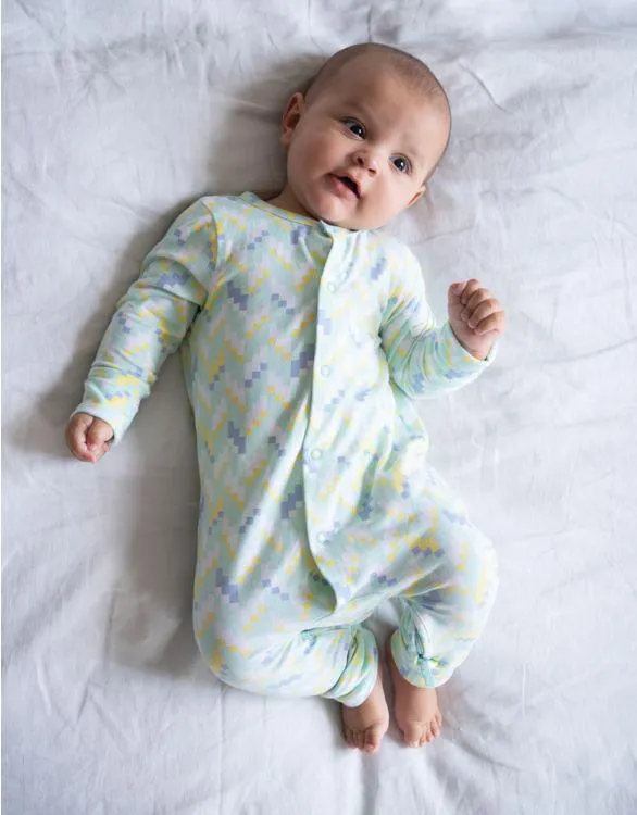 Easy Zip Organic Cotton Sleepsuit & Bib Set