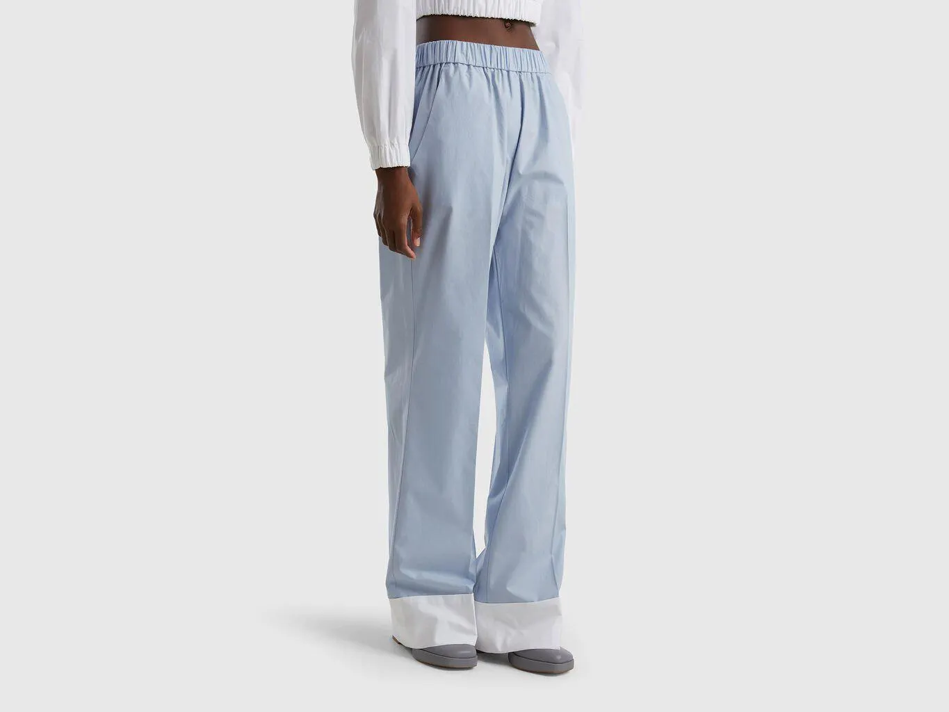 100% cotton trousers with cuffs