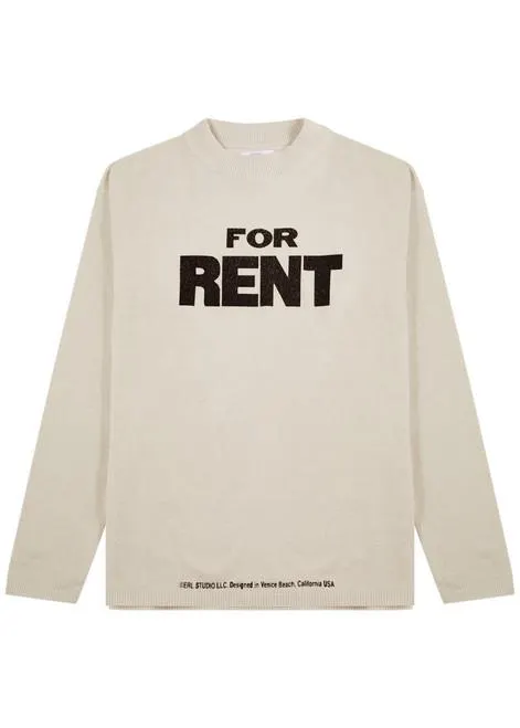 For Rent printed velour jumper