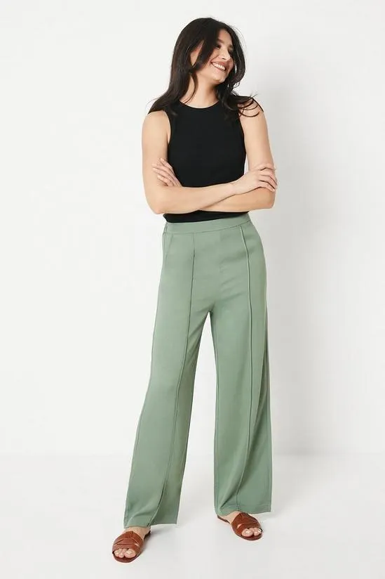 Pleat Front Wide Leg Trouser
