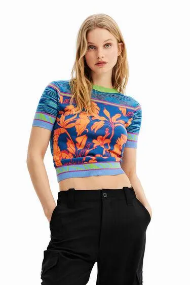 Knit tropical T-shirt