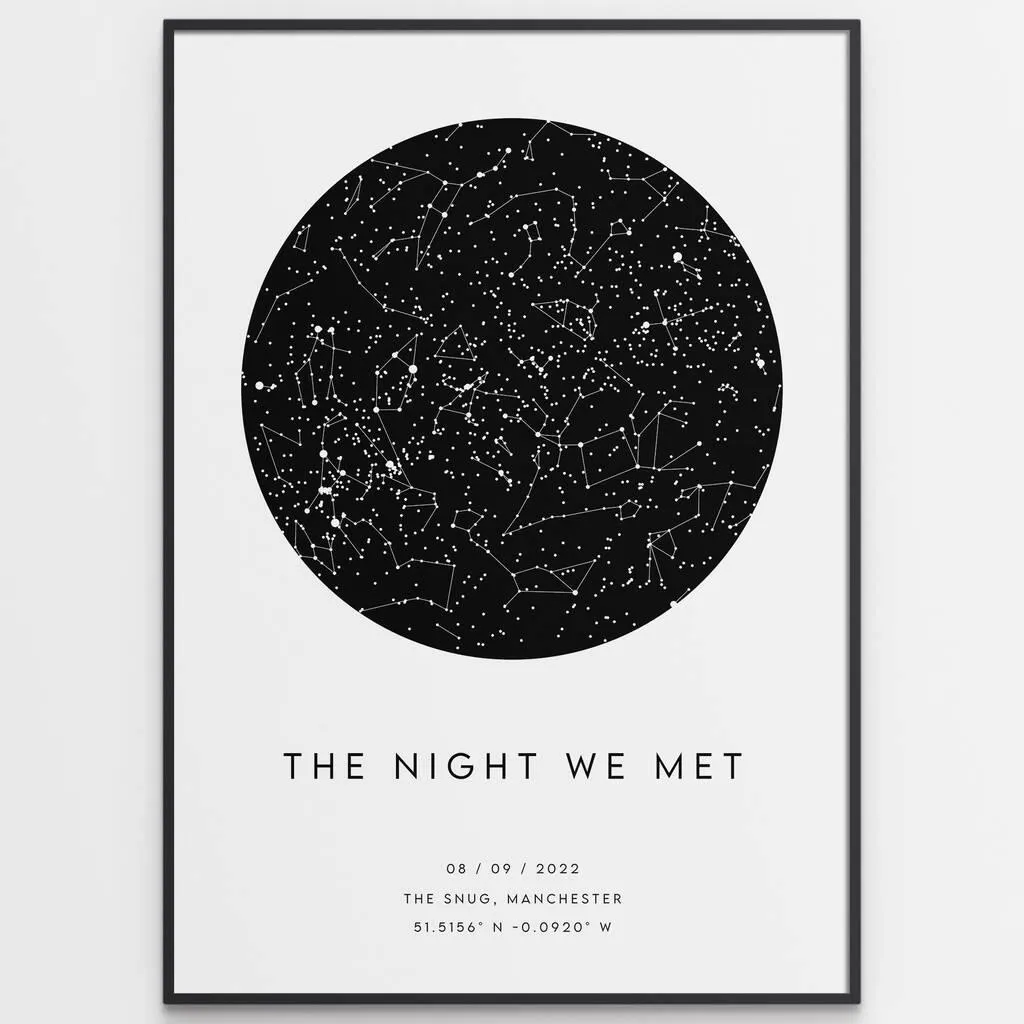Custom Star Map Print Gift Remember Any Special Moment