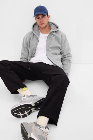 Logo Zip Up Draw String Hoodie