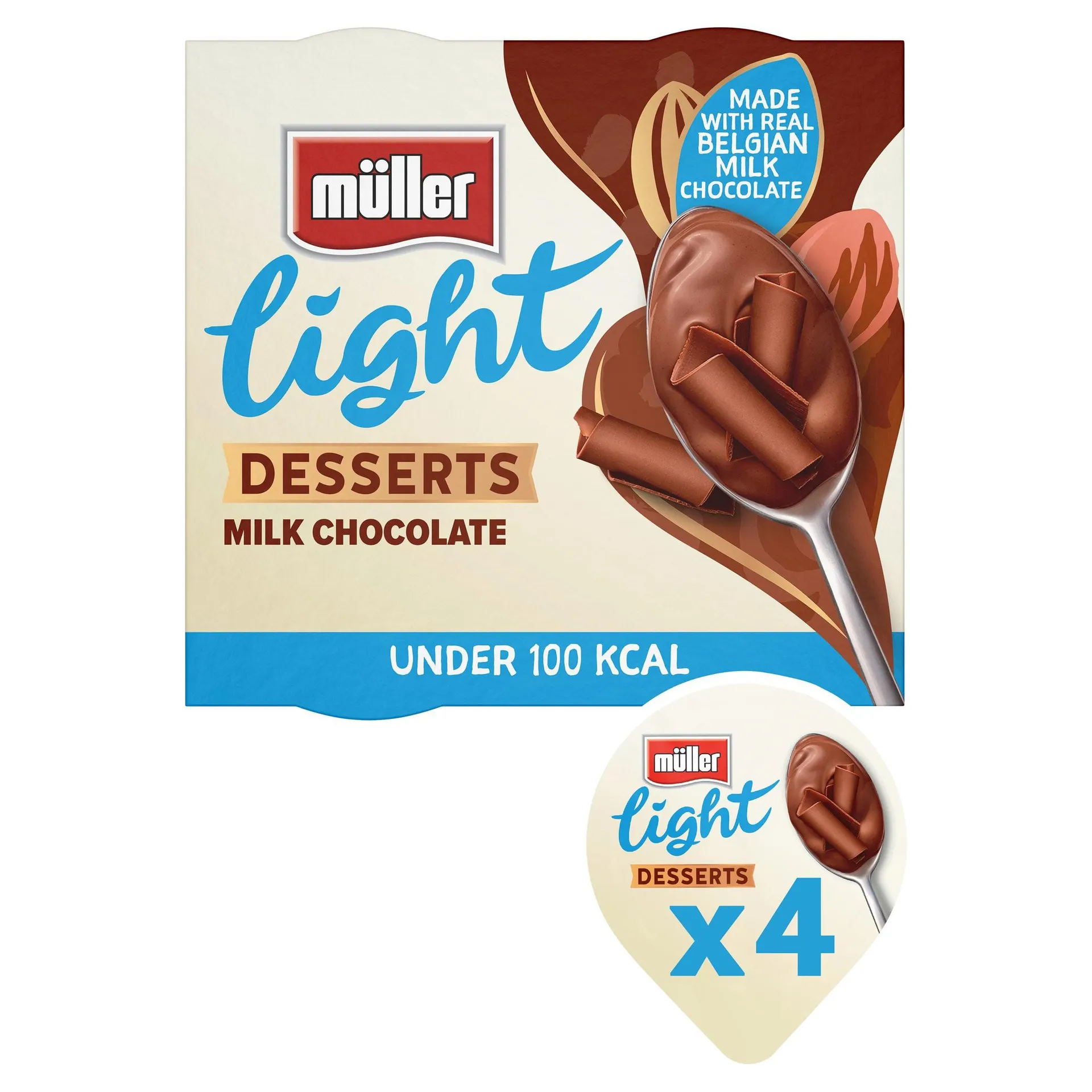 Müller Light Desserts Milk Chocolate 4 x 90g (360g)