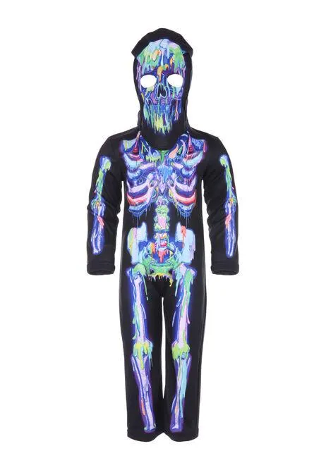 Boys Colourful Halloween Skeleton Costume