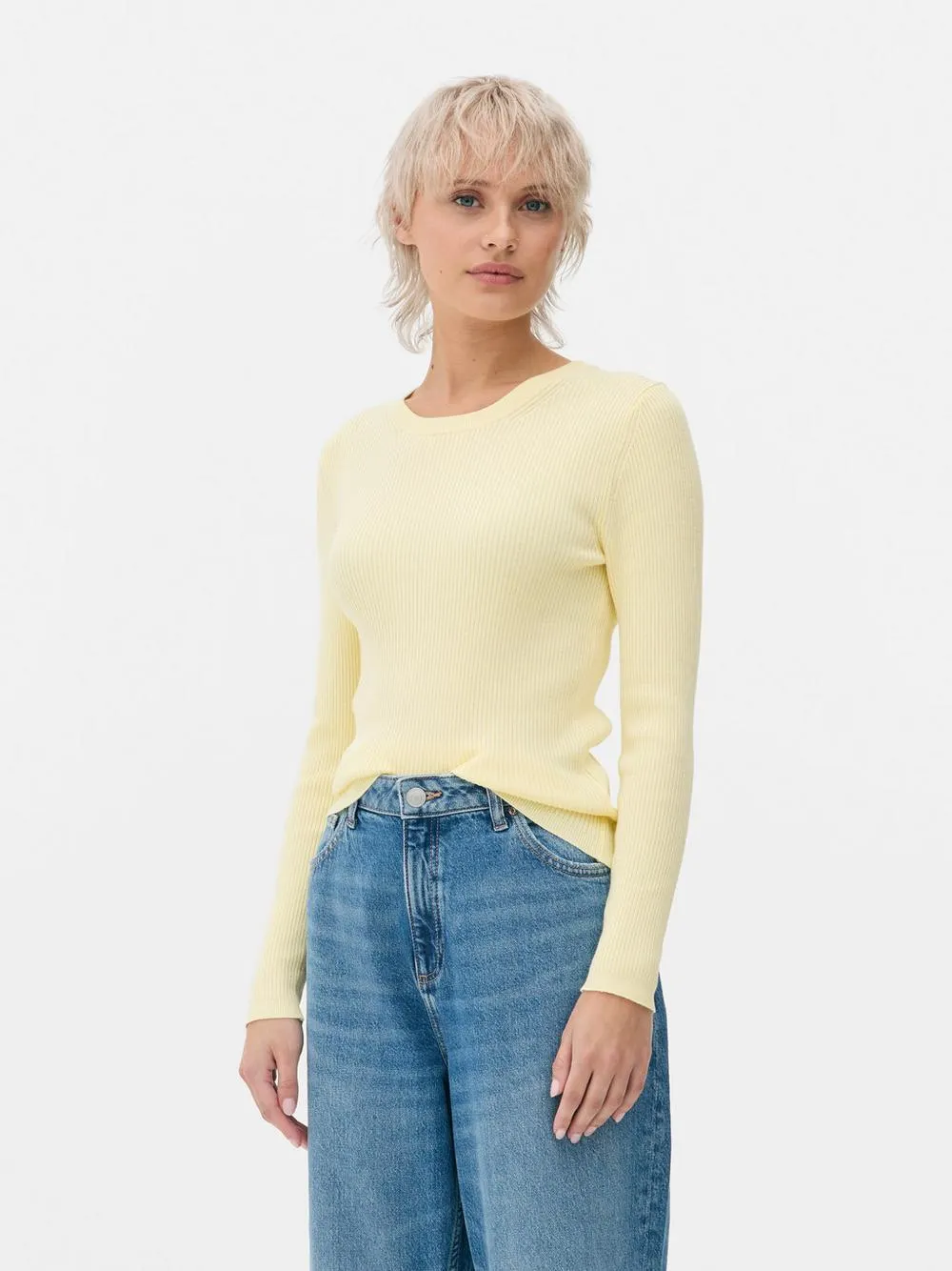 Ribbed Crew Neck Jumper