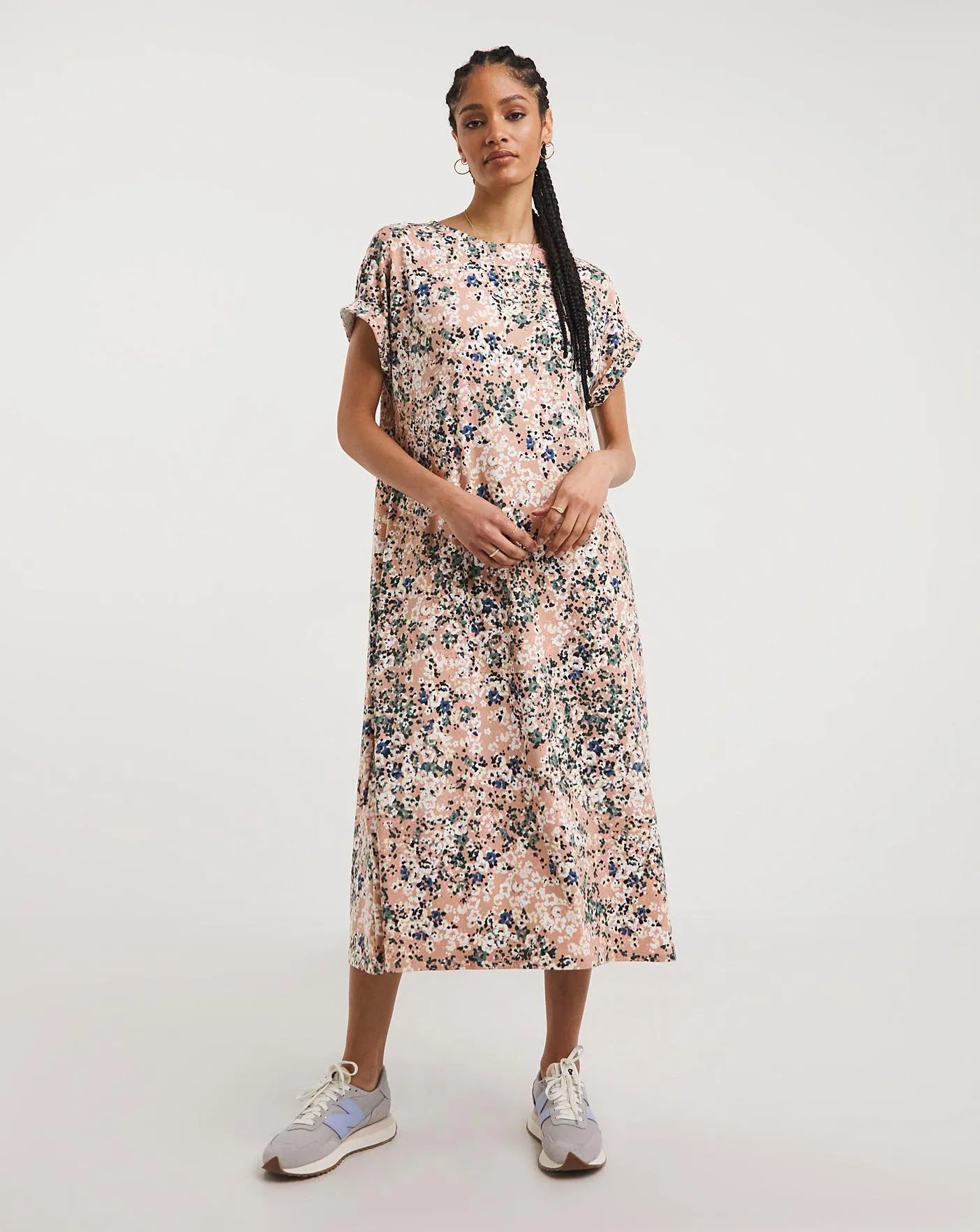 Soft Touch Jersey Midi A-Line Dress