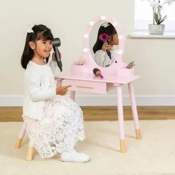 Dimples Light Up Wooden Vanity Table