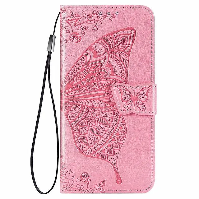Phone Case For Samsung Galaxy Full Body Case S22 S22 Plus S20 S10 Plus Samsung Note 10 Lite Portable Shockproof Dustproof Butterfly Solid Colored PU Leather