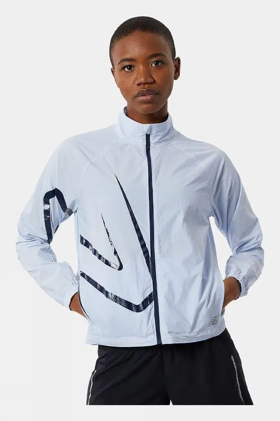 New Balance Womens Printed Impact Run Light Pack Jacket