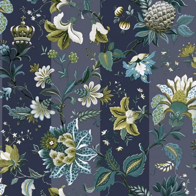 Crown Jewels Wallpaper in Navy