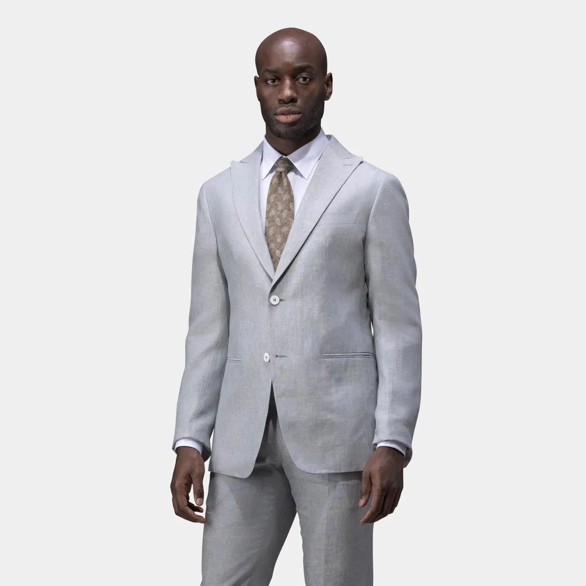 Light gray two-piece suit