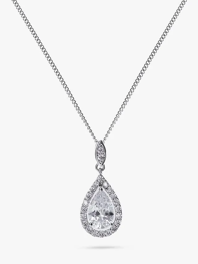 Ivory & Co. Belmont Cubic Zirconia Pendant Necklace, Silver