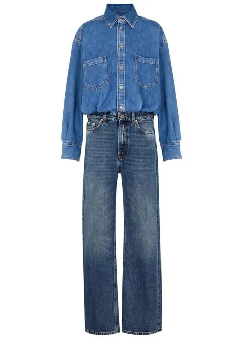 Tilda two-tone denim jumpsuit