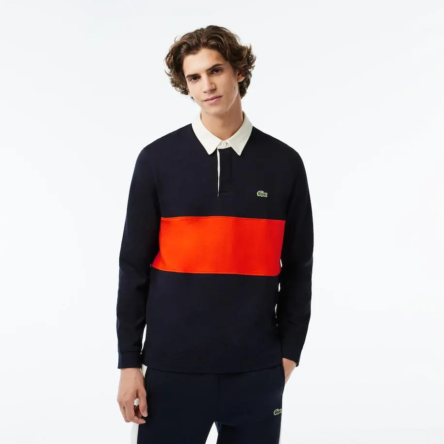 Rugby-style Cotton Colourblock Polo Shirt