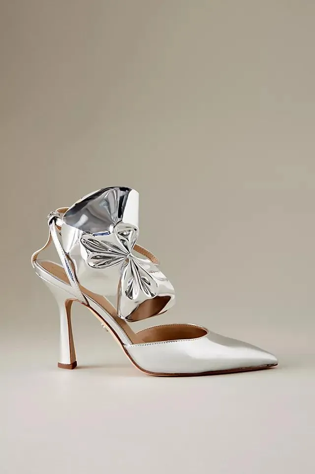 Sam Edelman Halie Metallic Bow Pointed-Toe Stiletto Heels