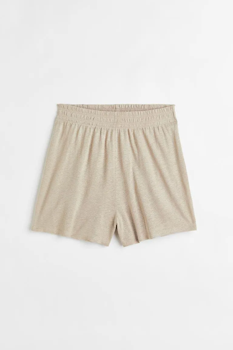 Linen-blend shorts
